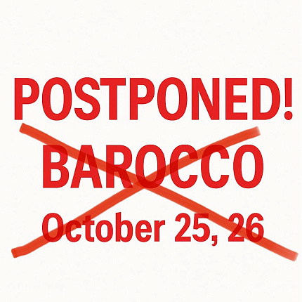 BA­ROC­CO on 25 and 26 of Oc­to­ber 2025 at The Théâtre des Aman­di­ers in Nan­terre­are are can­celled.